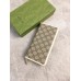 Gucci Horsebit 1955 Zip Around Wallet in GG Supreme with White Leaher