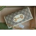 Gucci Horsebit 1955 Chain Wallet in GG Supreme with White Leather