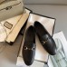 Gucci Womens Foldable Slim Horsebit Loafers in Black Leather