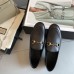 Gucci Womens Foldable Slim Horsebit Loafers in Black Leather