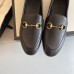 Gucci Womens Foldable Slim Horsebit Loafers in Black Leather