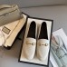 Gucci Womens Foldable Slim Horsebit Loafers in White Leather