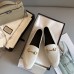 Gucci Womens Foldable Slim Horsebit Loafers in White Leather