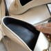 Gucci Womens Foldable Slim Horsebit Loafers in White Leather