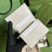 Gucci Jackie 1961 Card Case Wallet in GG Canvas with White Leather