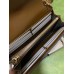 Gucci Jackie 1961 Chain Wallet in GG Canvas with Brown Leather