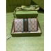 Gucci Jackie 1961 Chain Wallet in GG Canvas with Brown Leather