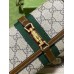 Gucci Jackie 1961 Chain Wallet in GG Canvas with Brown Leather