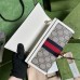 Gucci Jackie 1961 Chain Wallet in GG Canvas with White Leather