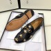 Gucci Womens Jordaan Loafers in Black Leather with Bees and Stars