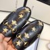 Gucci Womens Jordaan Loafers in Black Leather with Bees and Stars