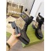 Gucci Ankle Boots with Double G in GG Canvas and Black Leather