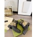 Gucci Ankle Boots with Double G in GG Canvas and Black Leather