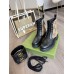 Gucci Ankle Boots with Double G in GG Canvas and Black Leather