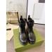 Gucci Ankle Boots with Double G in GG Canvas and Black Leather