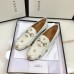 Gucci Womens Jordaan Loafers in White Leather with Bees and Stars