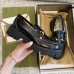 Gucci Womens Horsebit Loafers in Black Leather with Lug Sole