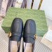 Gucci Womens Loafers in Black Leather with Double G