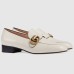 Gucci Womens Loafers in White Leather with Double G