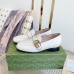 Gucci Womens Loafers in White Leather with Double G