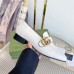 Gucci Womens Loafers in White Leather with Double G
