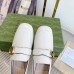 Gucci Womens Loafers in White Leather with Double G