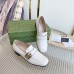 Gucci Womens Loafers in White Leather with Double G