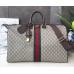 Gucci Savoy Large Duffle Bag in Beige GG Supreme Canvas