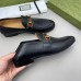 Gucci Womens Foldable Slim Horsebit Loafers in Black Leather with Web
