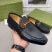 Gucci Womens Foldable Slim Horsebit Loafers in Black Leather with Web
