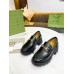 Gucci Womens Chunky Lug Sole Horsebit Loafers in Black Leather
