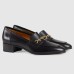 Gucci Womens Interlocking G Horsebit Loafers In Black Leather