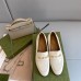 Gucci Womens Interlocking G Horsebit Loafers In White Leather