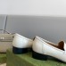 Gucci Womens Interlocking G Horsebit Loafers In White Leather
