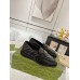 Gucci Womens GG Marmont Loafers In Black Matelasse Leather