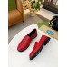 Gucci Womens GG Marmont Loafers In Red Matelasse Leather