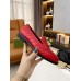 Gucci Womens GG Marmont Loafers In Red Matelasse Leather