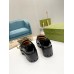Gucci Womens Lug Sole Loafers in Black Matelasse Leather Leather