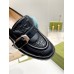 Gucci Womens Lug Sole Loafers in Black Matelasse Leather Leather