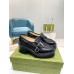 Gucci Womens Lug Sole Loafers in Black Matelasse Leather Leather