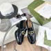 Gucci Womens Loafers in Black Leather with Interlocking G