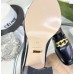 Gucci Womens Loafers in Black Leather with Interlocking G