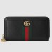 Gucci Ophidia Zip Around Wallet in Black Leather