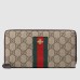 Gucci Zip Around Wallet In Web Bee GG Supreme Canvas