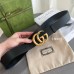 Gucci Black Leather Belt 38MM with Antiqued Brass Double G Buckle