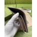 Gucci Ophidia Card Case Wallet in Beige Canvas with Brown Leather