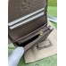Gucci Ophidia Card Case Wallet in Beige Canvas with Brown Leather
