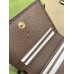 Gucci Ophidia Card Case Wallet in Beige Canvas with Brown Leather