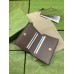 Gucci Ophidia Card Case Wallet in Beige Canvas with Brown Leather