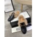 Gucci Womens Princetown Slippers with Lamb Wool